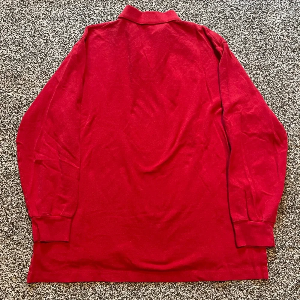 Polo Ralph Lauren Mens XL Red Long Sleeve Pique‎ Cotton Pony Logo Polo Shirt